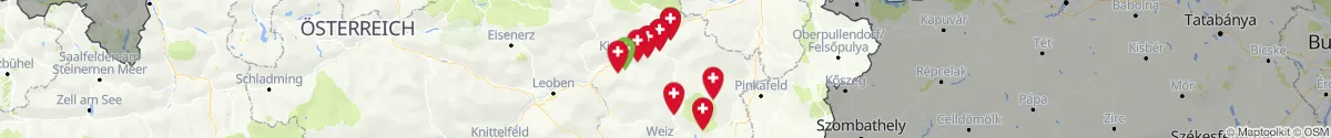 Kartenansicht für Apotheken-Notdienste in der Nähe von Ratten (Weiz, Steiermark)